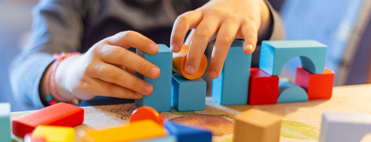 A child playing with blocks